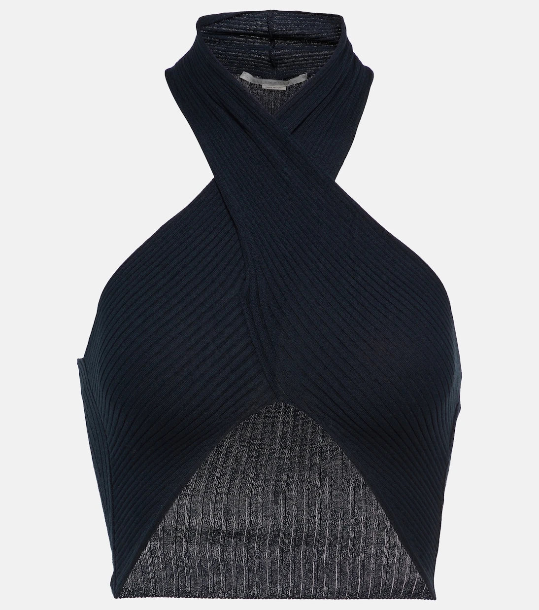 Stella McCartney - Ribbed-knit cropped halter top