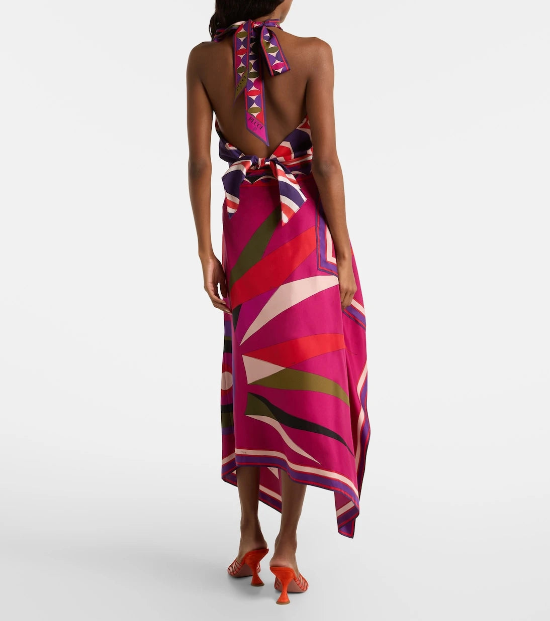 Pucci - Labirinto halterneck silk satin top