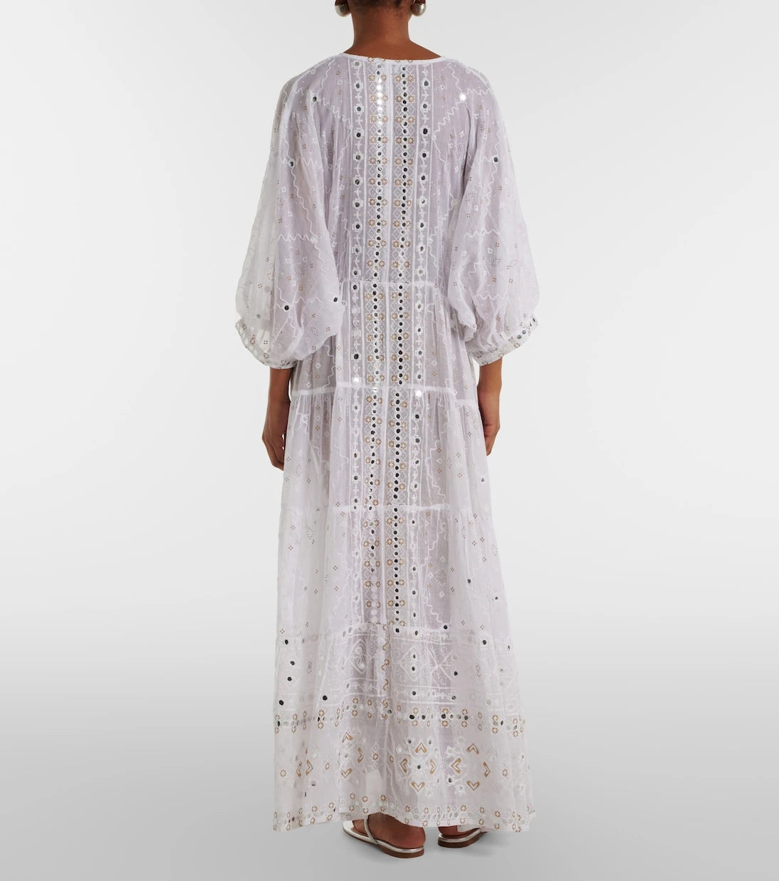 Juliet Dunn - Embellished cotton maxi dress