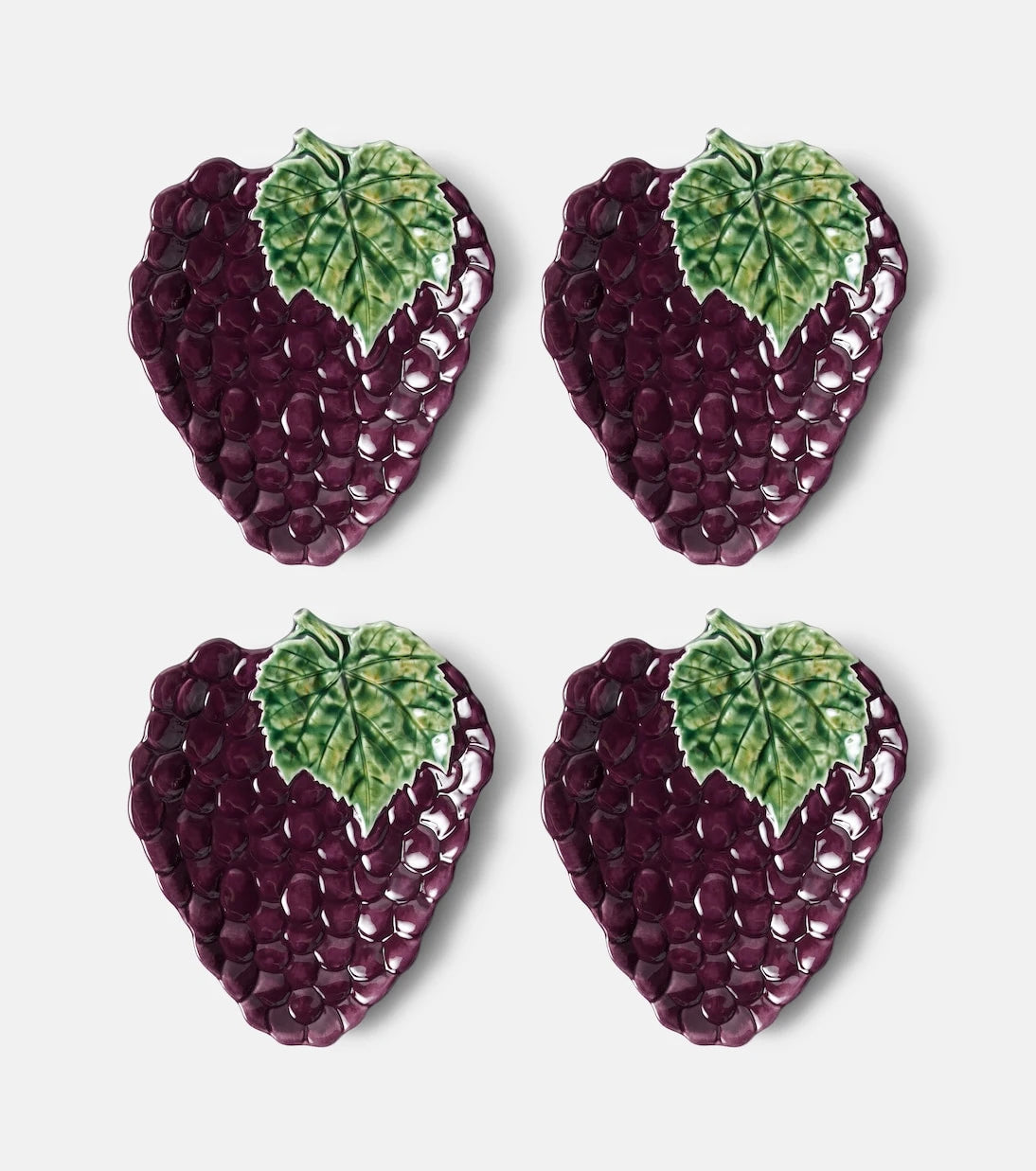 Bordallo Pinheiro - Grapes set of 4 earthenware dessert plates
