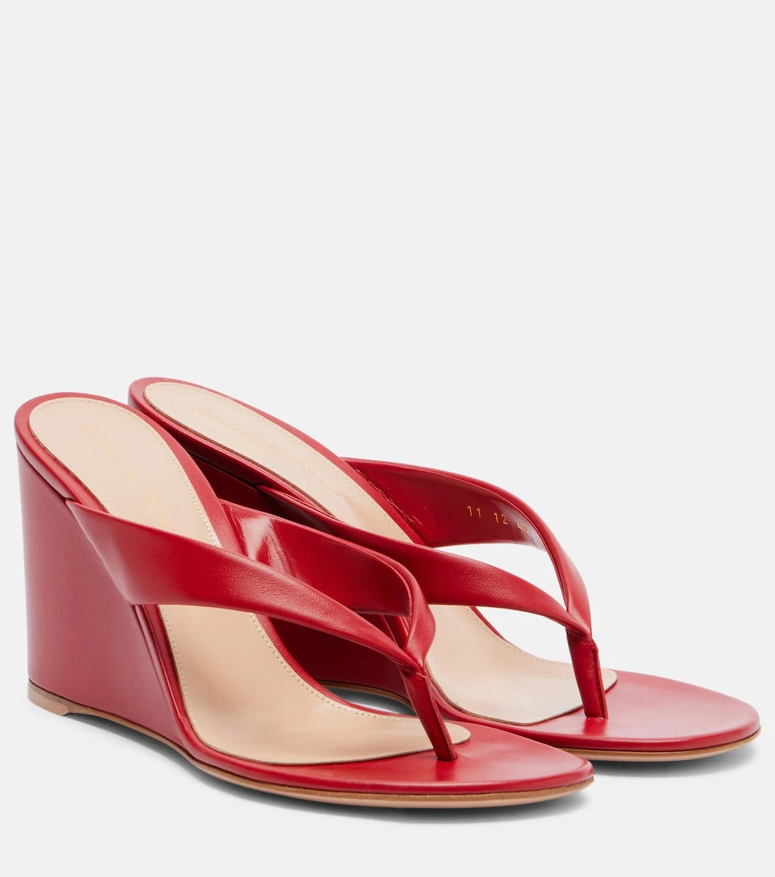 Gianvito Rossi - Leather wedge thong sandals