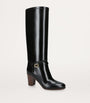 Valentino Garavani Black Leather Pattie Knee-High Boots 75