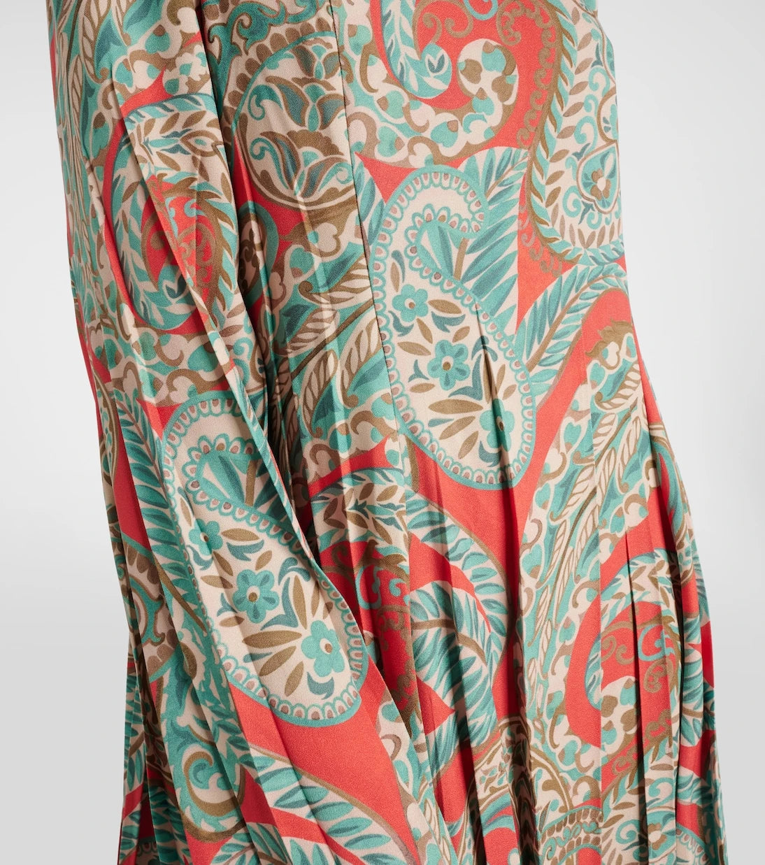 Etro - فستان قصير بكسرات ونقشة بيزلي