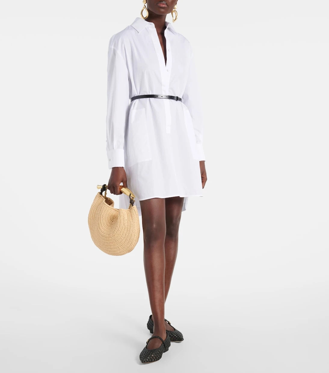 Max Mara - Belted cotton poplin shirt dress
