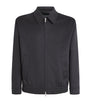 Lardini Navy Cashmere-Wool Bomber Jacket