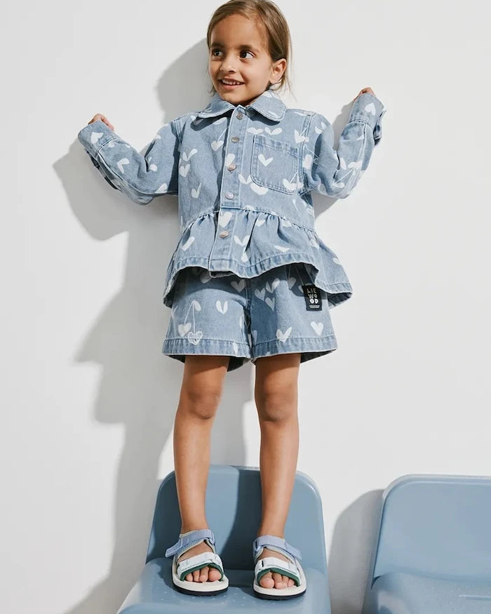 Liewood Kenza Desenli Denim Overshirt Çocuk Kot Ceket