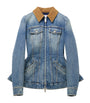 McQueen Blue Peplum Denim Jacket