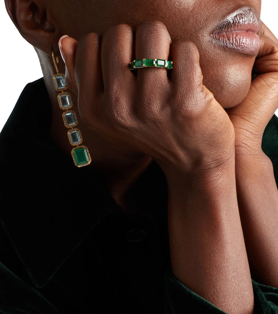 Shay Jewelry - 18kt gold ring with emerald