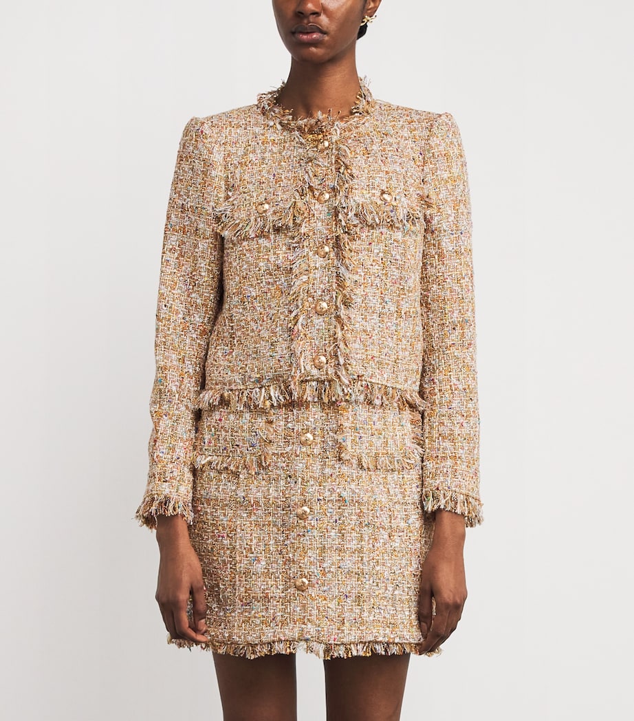 Cinq A Sept Beige Bouclé Clarise Blazer