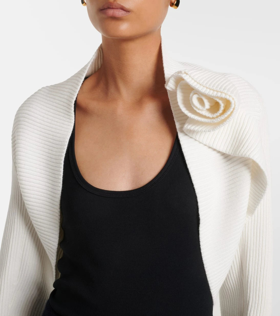 Max Mara - Knitted floral-appliqué shrug