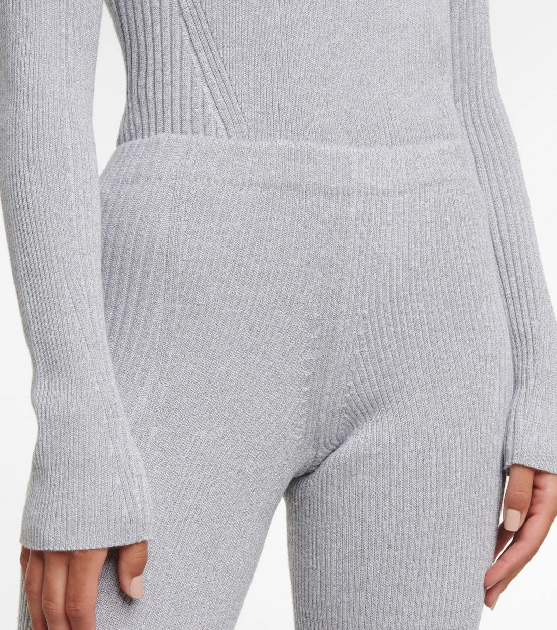 Dion Lee - Ribbed-knit mid-rise flared pants