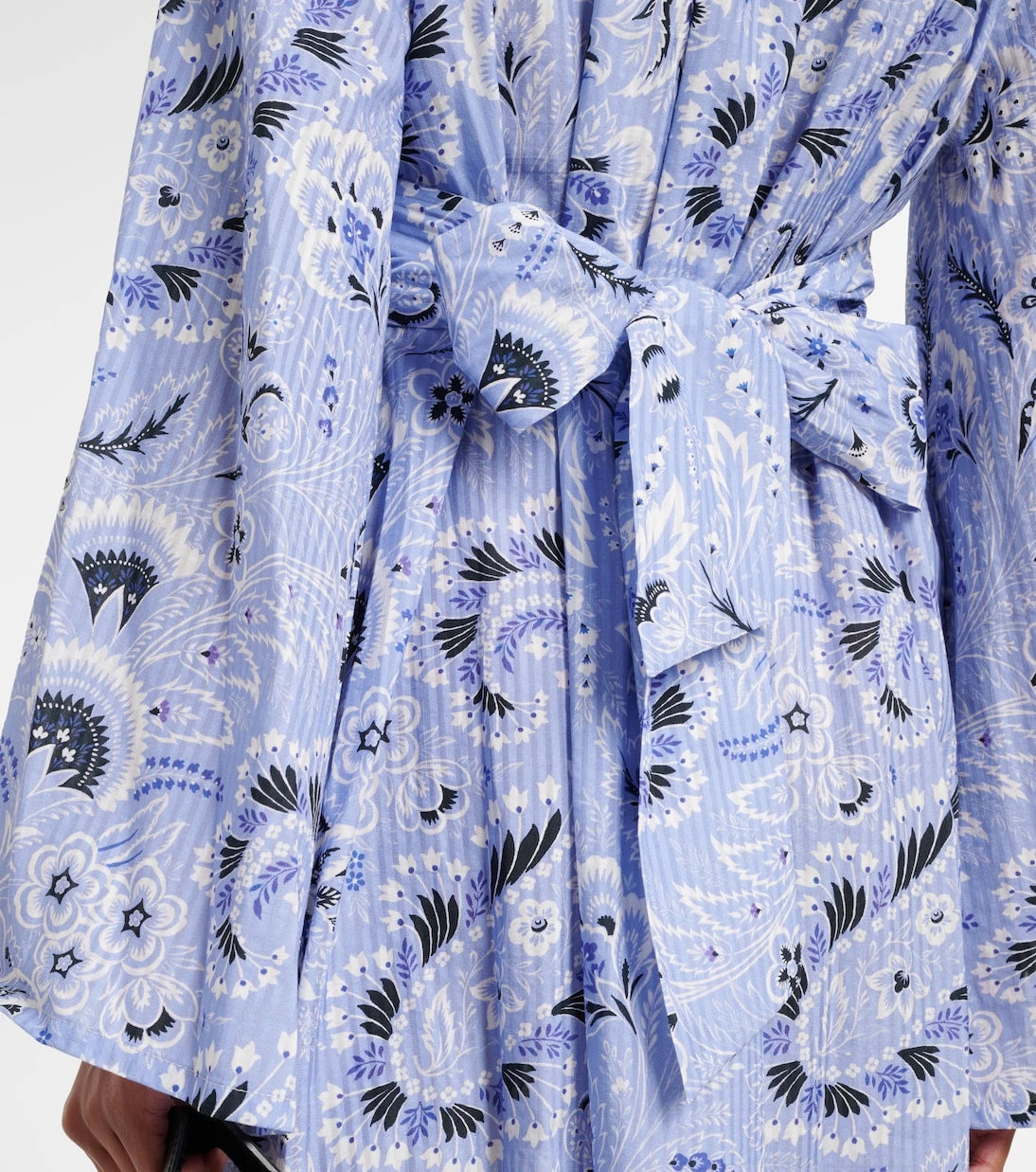 Etro - V-neck printed cotton-blend minidress