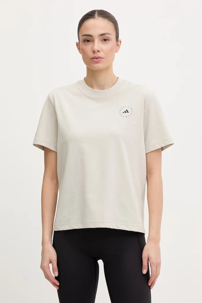 adidas by Stella McCartney kadın pamuklu antrenman tişörtü