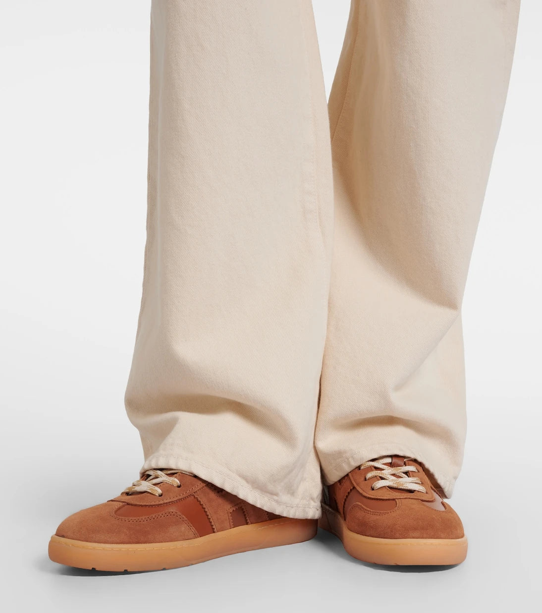 Hogan - Cool suede-trimmed leather sneakers