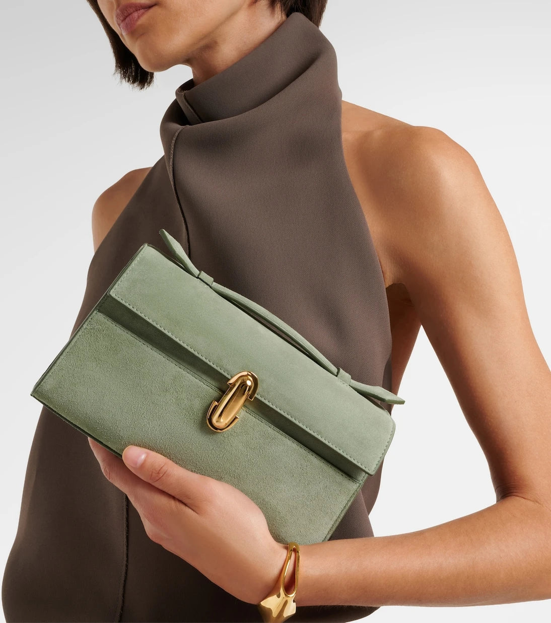 Savette - Symmetry Pochette Small suede top-handle bag