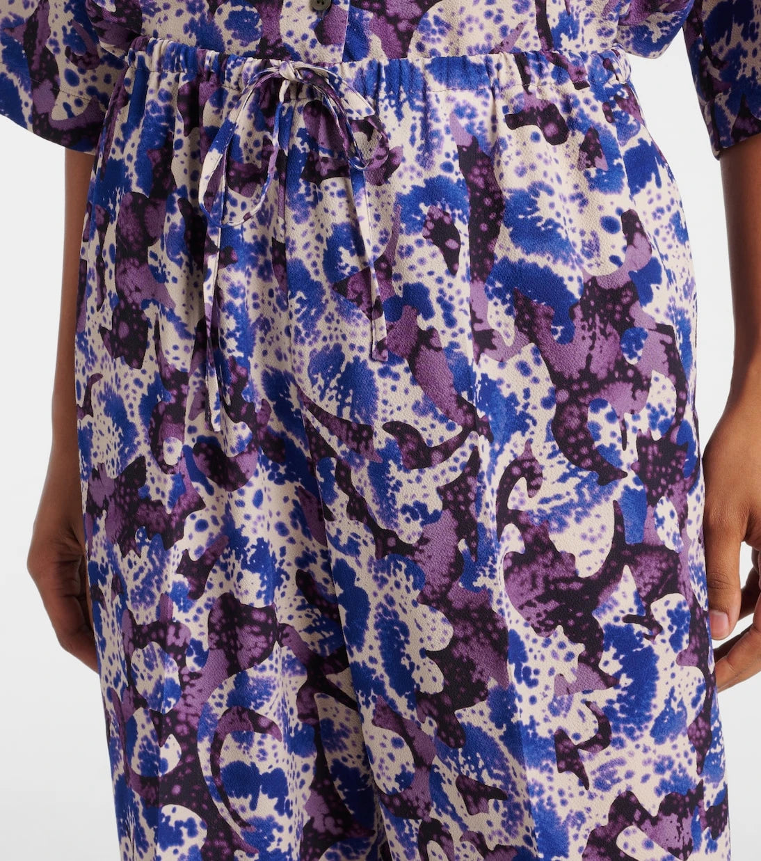 Dries Van Noten - Printed mid-rise crêpe straight pants