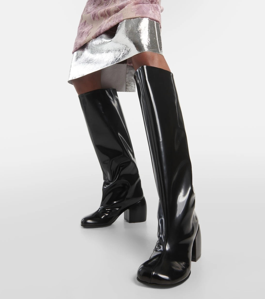 Dries Van Noten - Leather knee-high boots