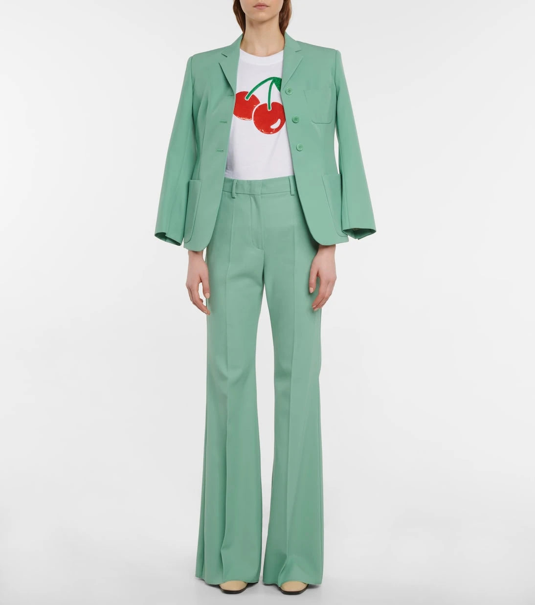 Sportmax - Laccato high-rise flared pants