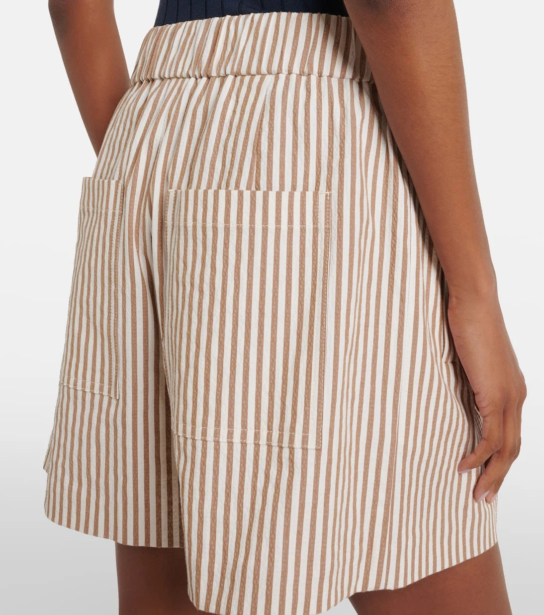 Brunello Cucinelli - Striped cotton-blend shorts