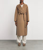 Beige Virgin Wool Silk-Lined Overcoat