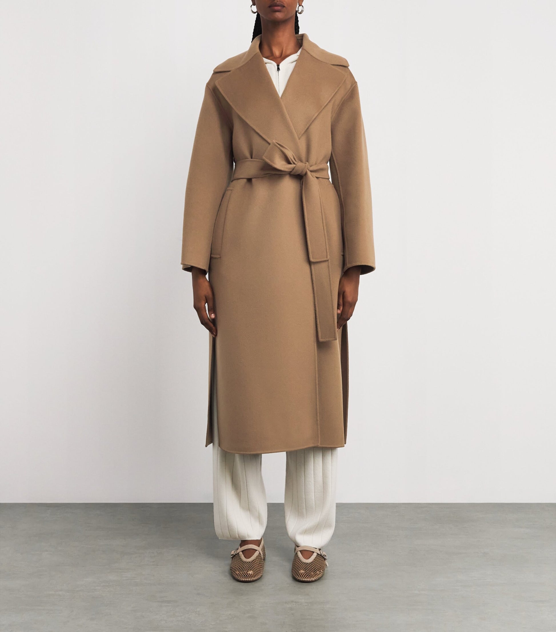 Virgin Wool Silk-Lined Overcoat HAZELNUT BROWN