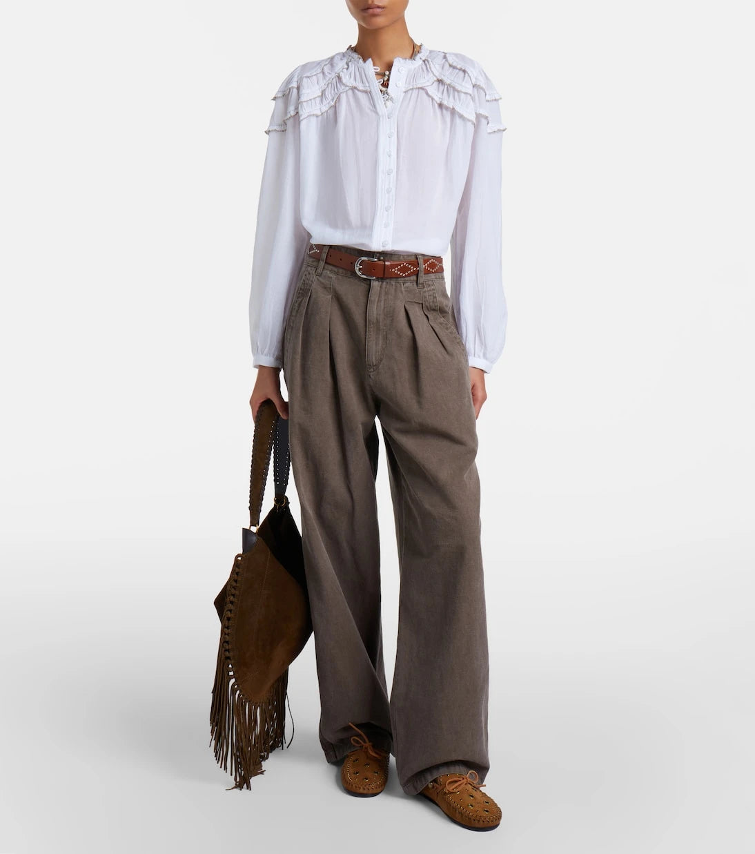 Marant Etoile - Christa ruffled cotton-blend blouse