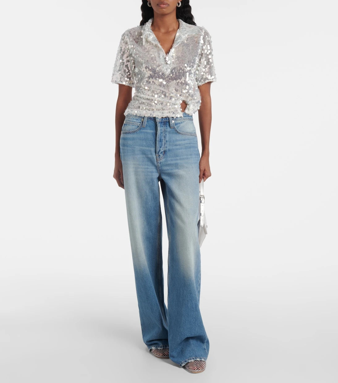 Christopher Esber - Sequined semi-sheer polo shirt