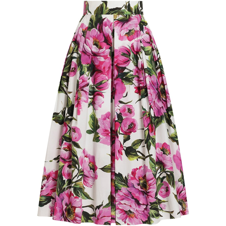 Floral Voluminous Pleated Skirt