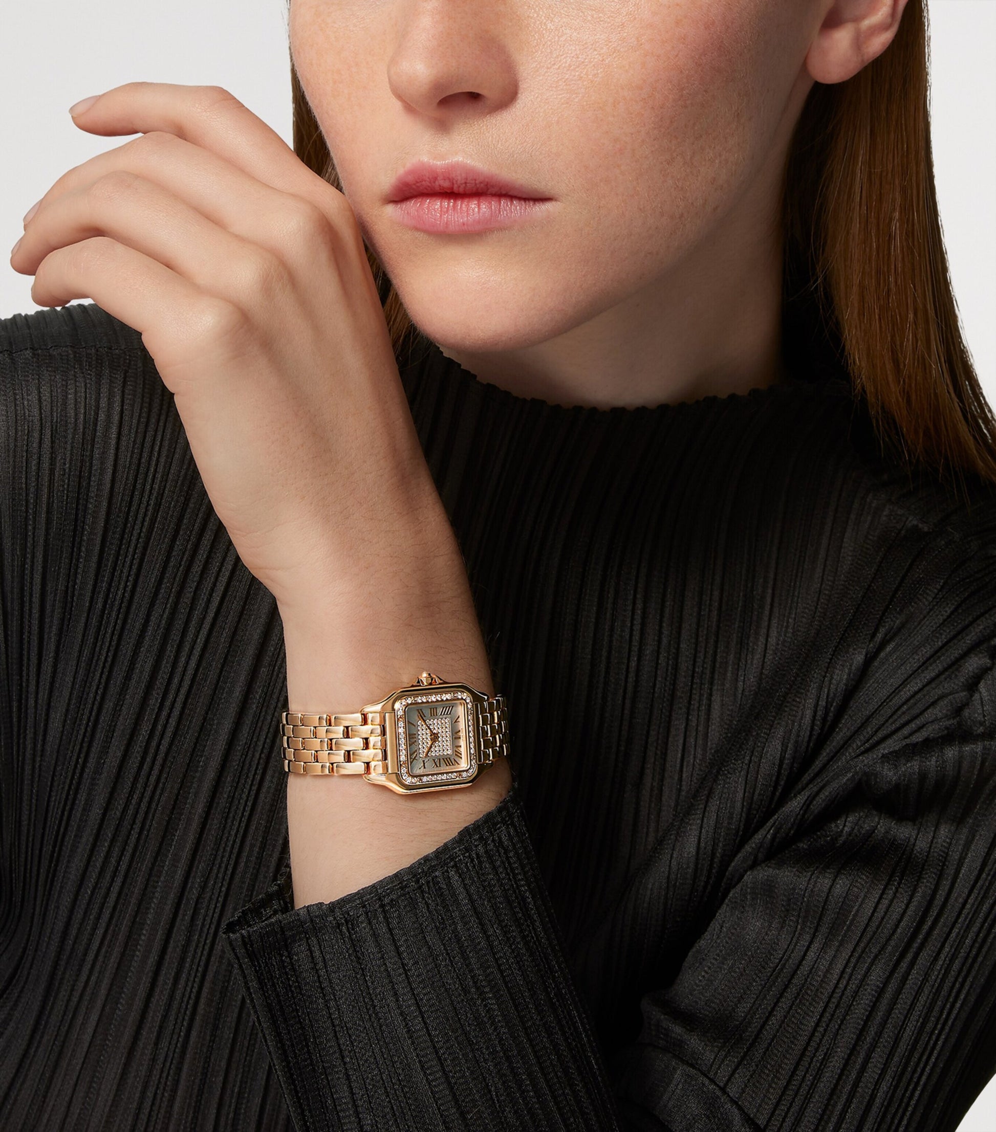 Medium Yellow Gold and Diamond Panthère de Cartier Watch 27mm