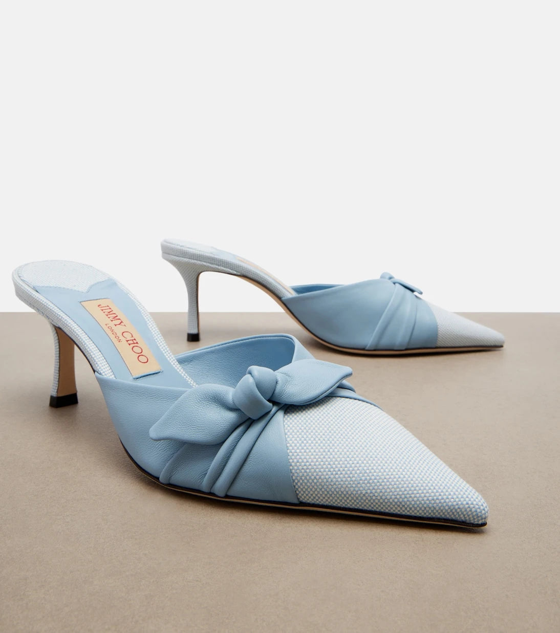 Jimmy Choo - Livi leather and canvas mules