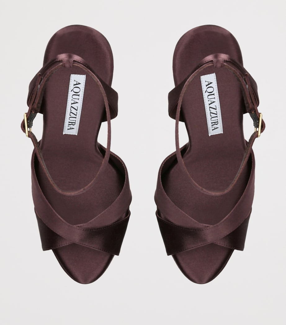Aquazzura Brown Satin Divine Plateau Platform Sandals 130