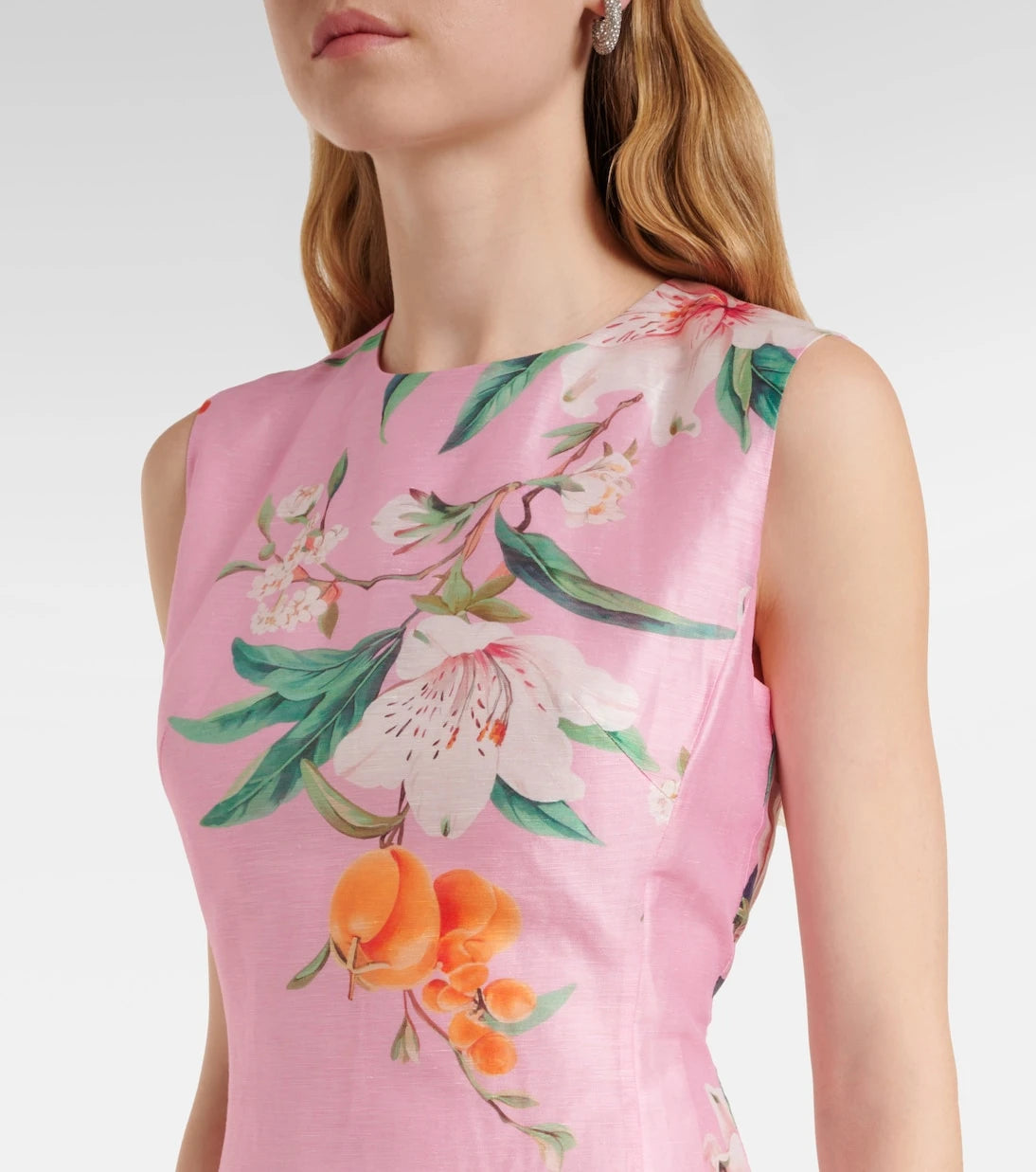 Leo Lin - Cleo floral linen-blend midi dress
