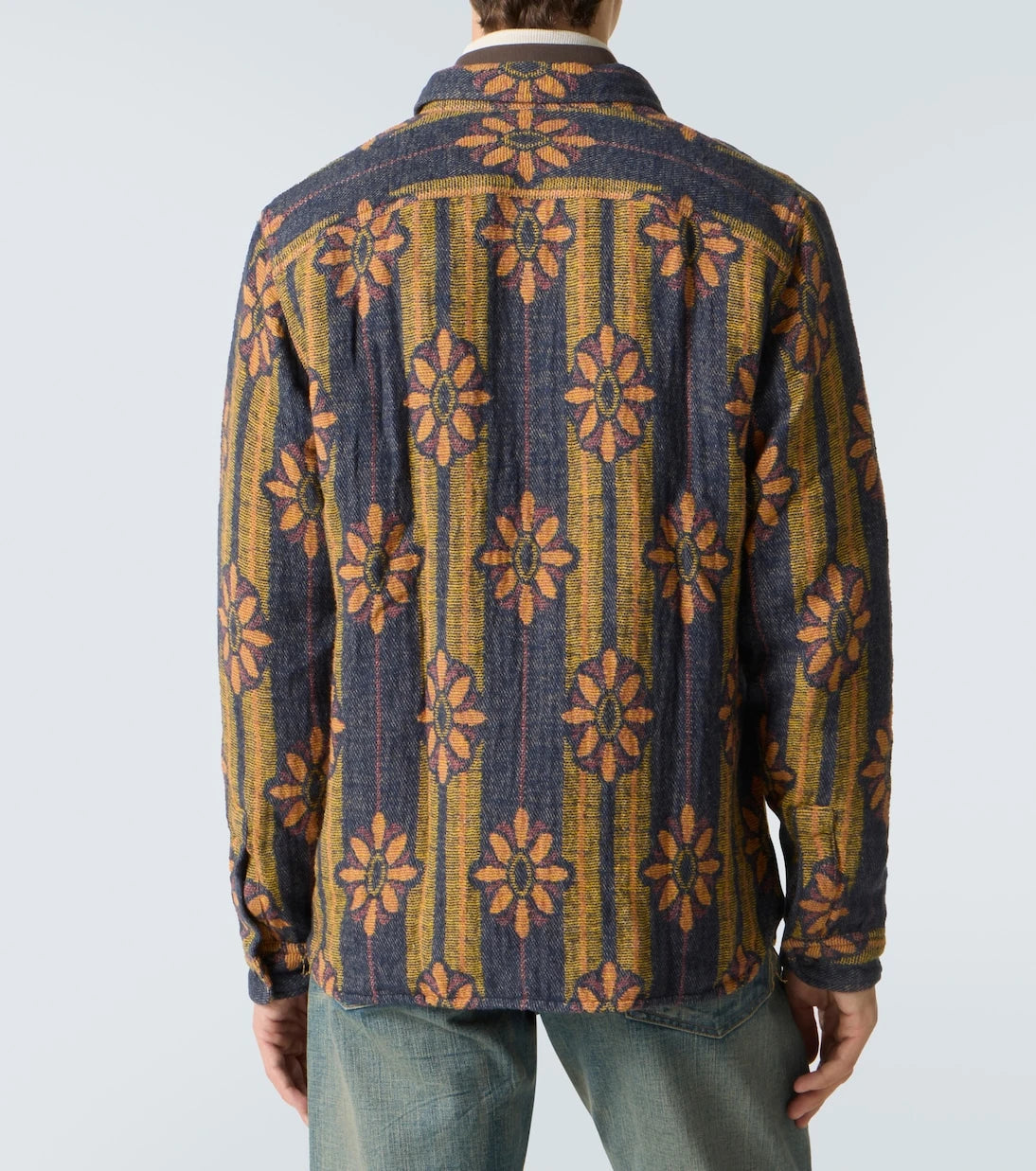 RRL - Floral striped cotton jacquard shirt