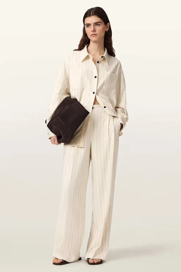 AllSaints geniş paça kadın viskon pantolon OLGA