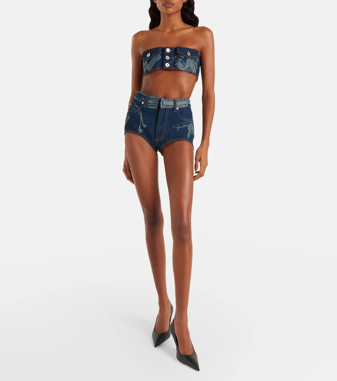Jean Paul Gaultier - Trompe-l'œil denim shorts