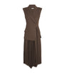 Pleated Blazer Helena Midi Dress COCOA