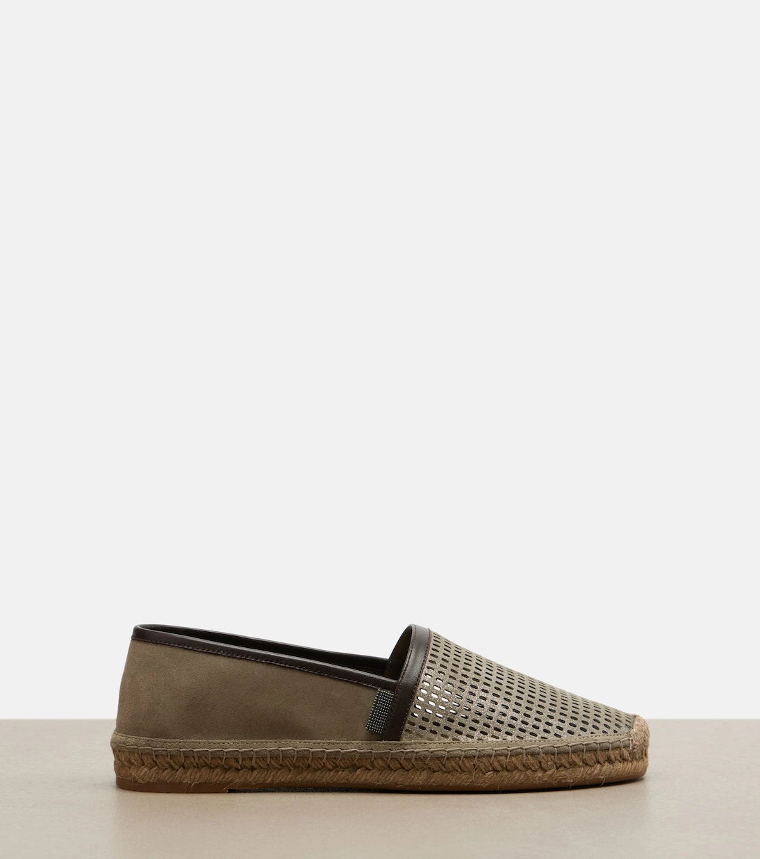 Brunello Cucinelli - Perforated leather and suede espadrilles