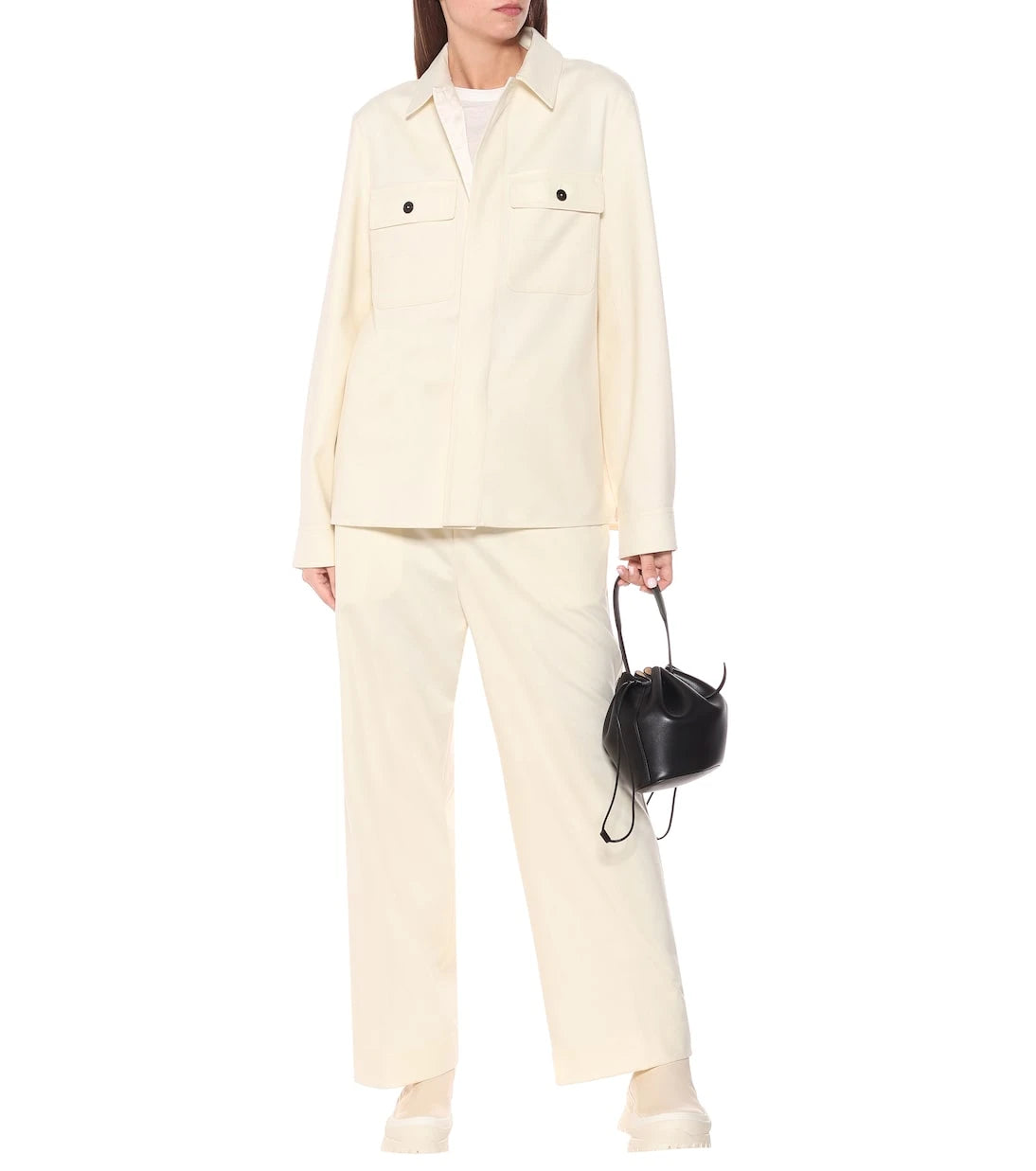 Jil Sander - Twill wool-blend wide-leg pants