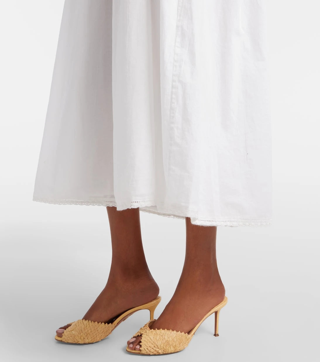 Posse - Danielle lace-trimmed cotton midi dress