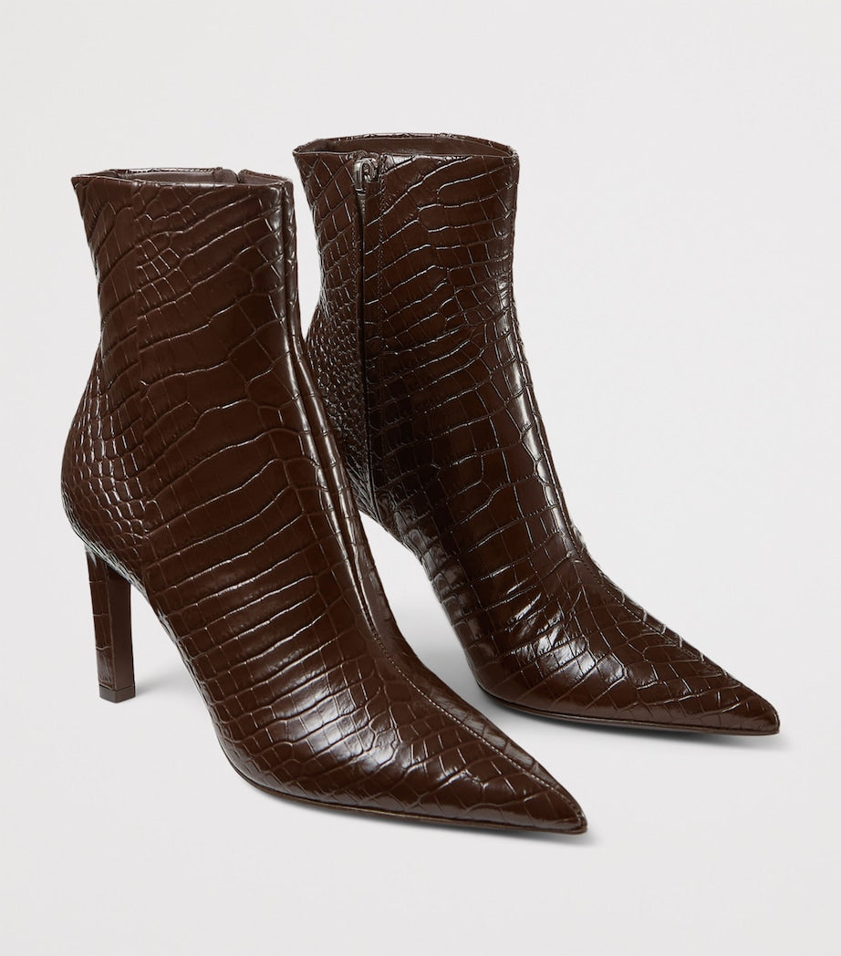 Jimmy Choo Frankie 85 Croc-Embossed Leather Ankle Boots