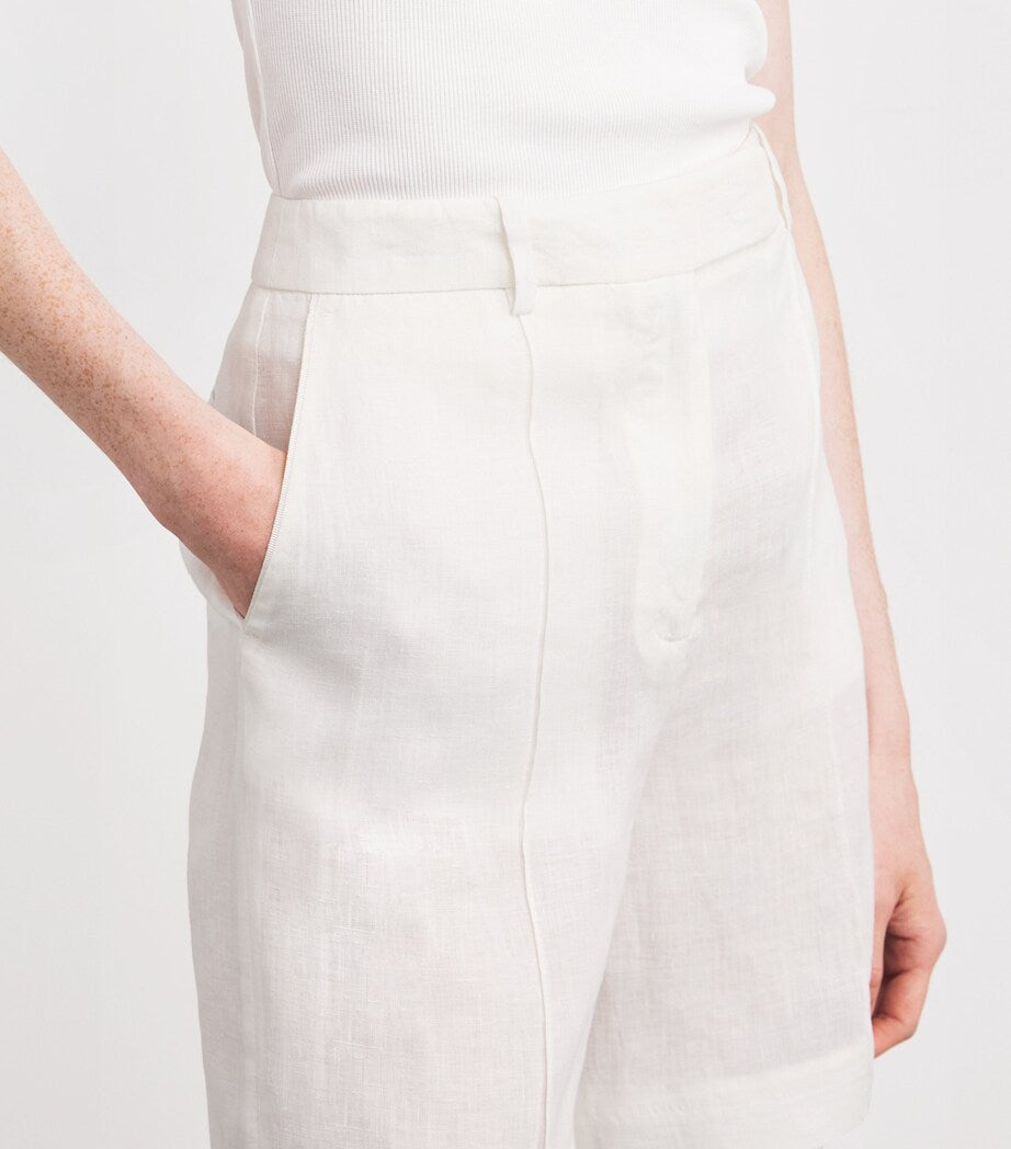 Eleventy White x Harrods Linen Bermuda Shorts