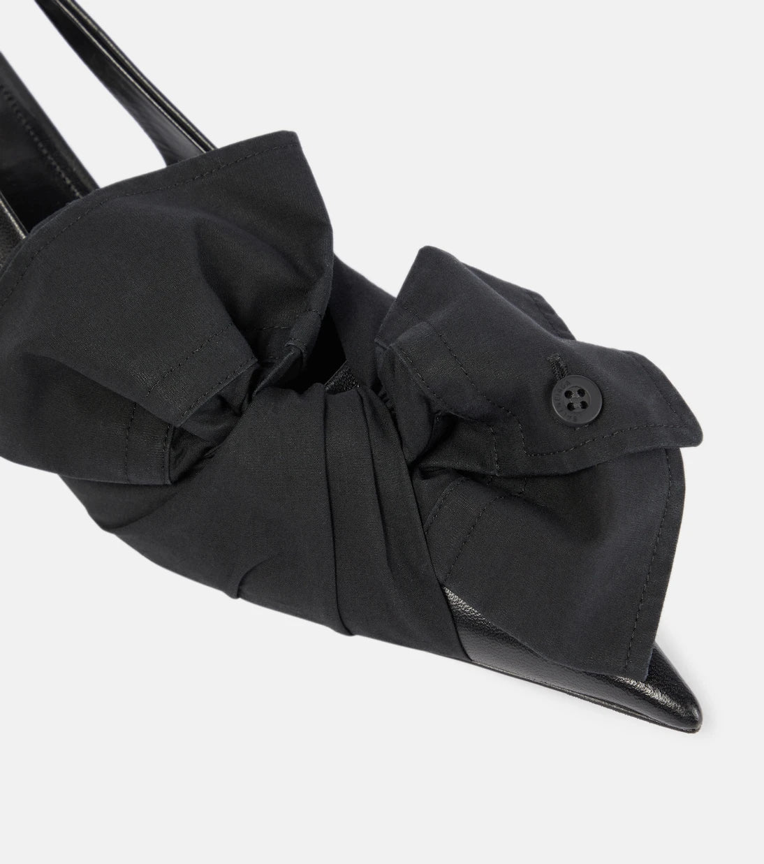 Balenciaga - Bow-detail leather slingback pumps