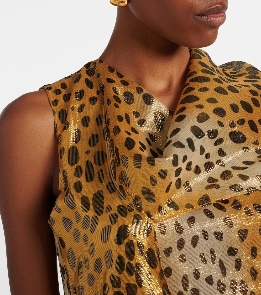 Jacques Wei - Silk-blend lamé top