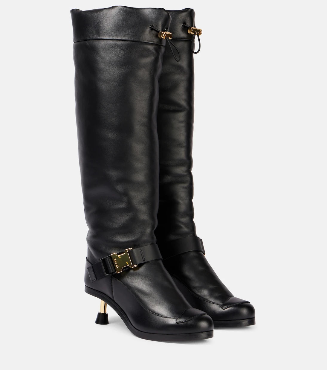 Sacai - Leather knee-high boots