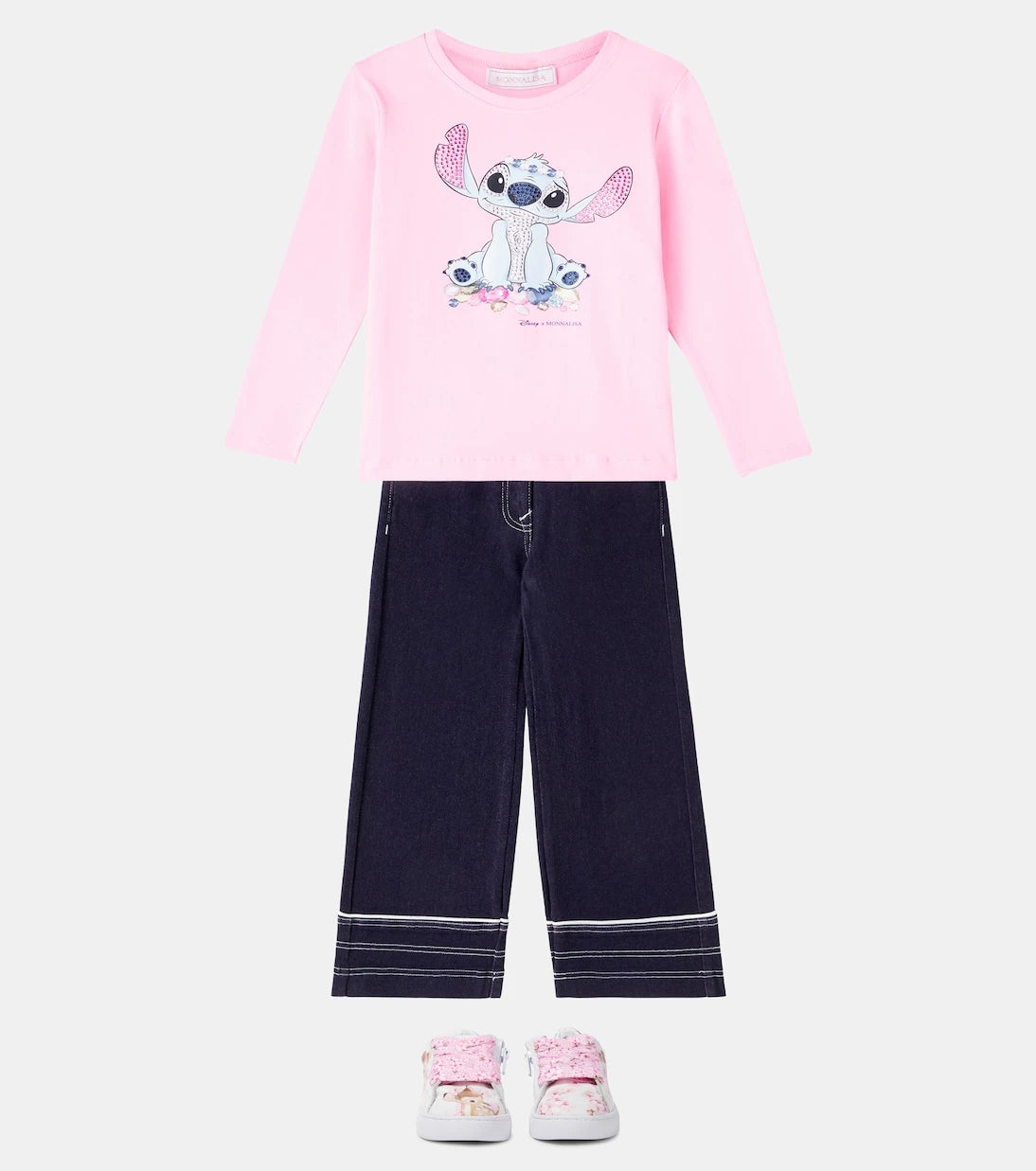 Monnalisa - x Disney® Stitch cotton-blend jersey top