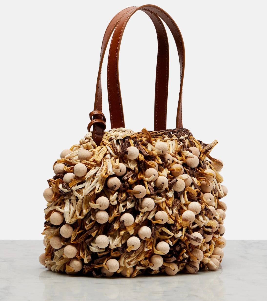 Aquazzura - Pom Pom beaded top-handle bag
