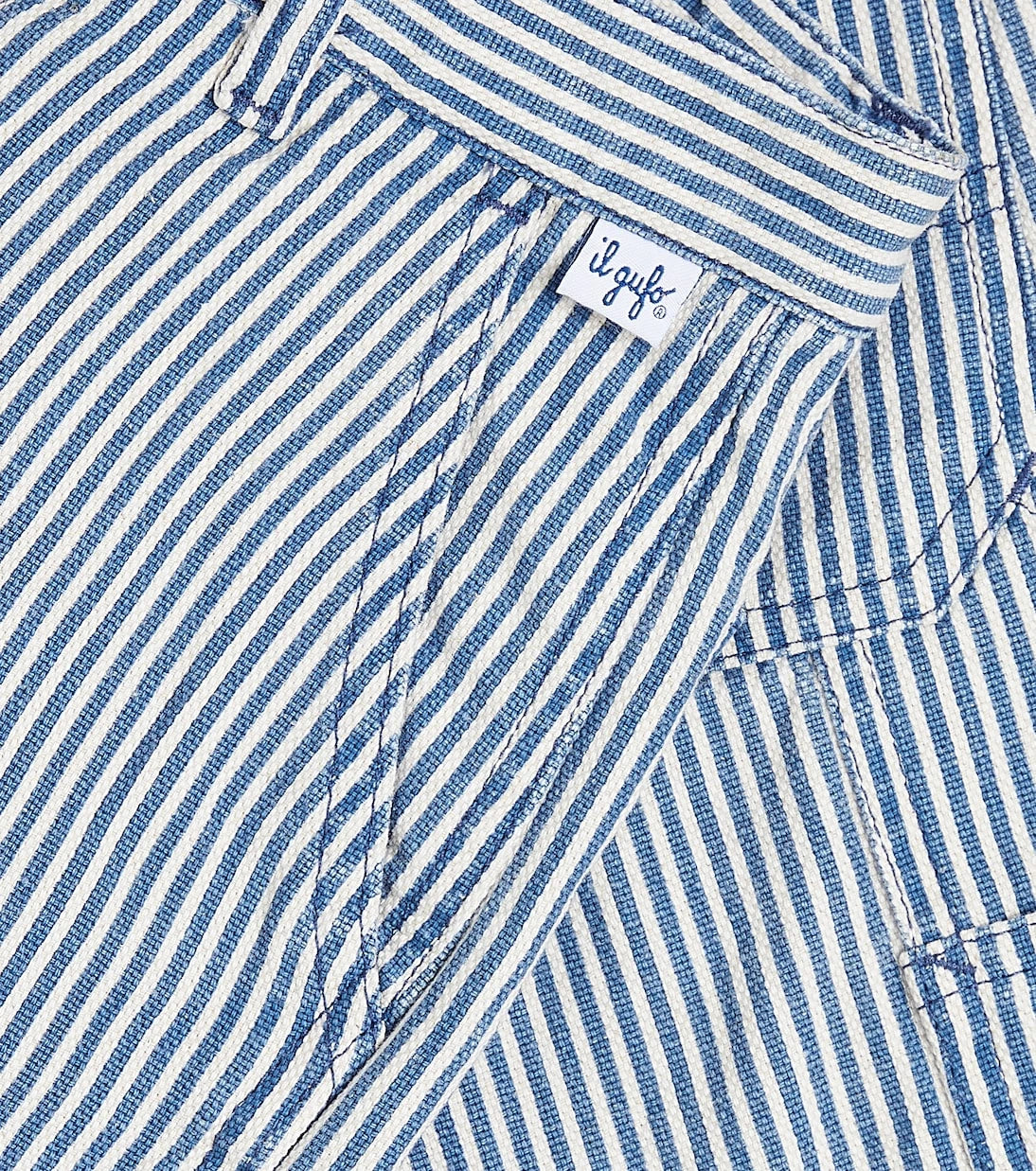 Il Gufo - Striped cotton and linen Bermuda shorts