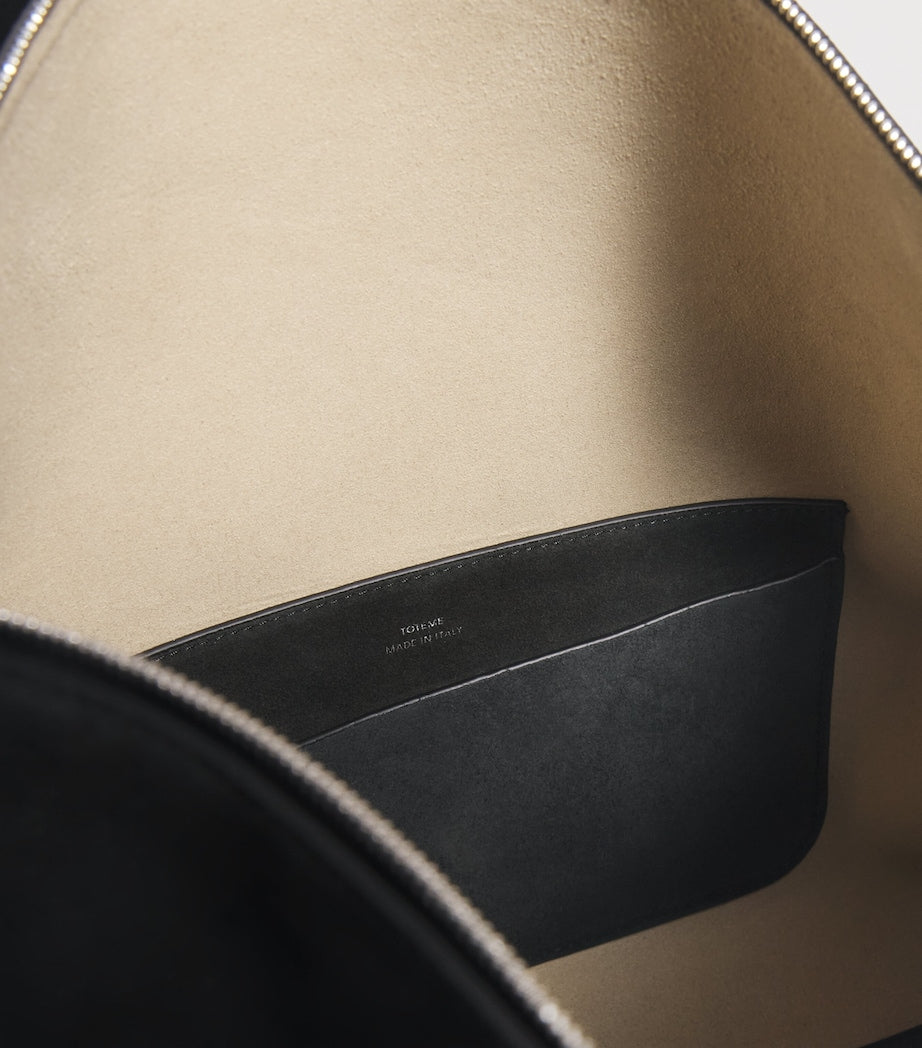 Toteme Black Suede Bevel Shoulder Bag