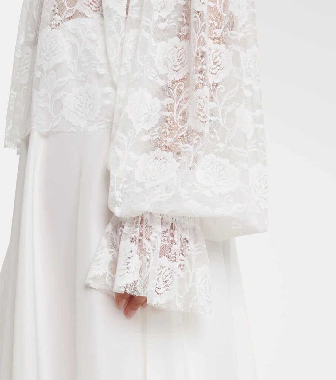 Norma Kamali - Off-shoulder smocked lace top