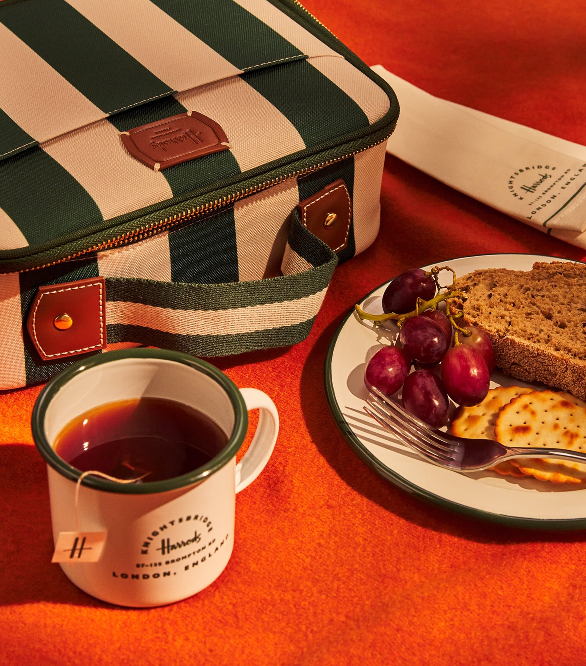 Striped Sandwich Box HARRODS GREEN